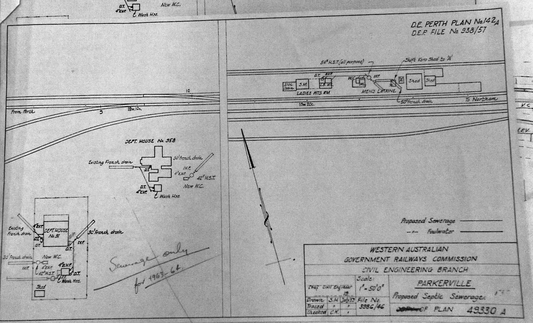 Plan of the Parkerville Railway station grounds.